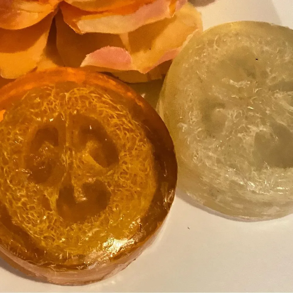 🛍️LOOFAH SOAP Lavender Citrus 🍊 Coconut Scent Soap 3.5OZ LOT OF 2💥